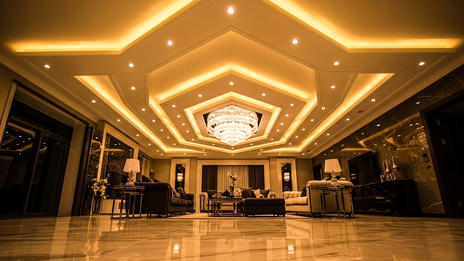 Custom Gypsum Ceiling and Lighting