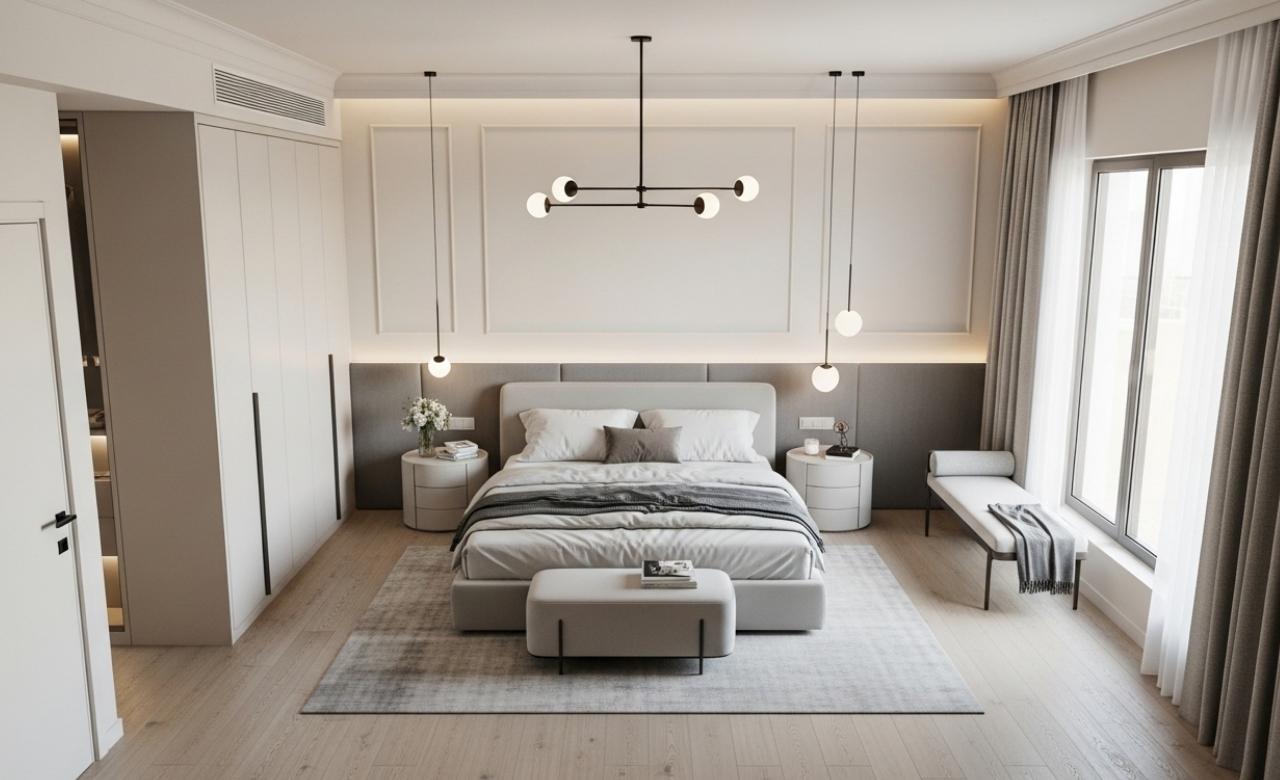 Minimal Furniture Layout Bedroom Designs for Couples (UAE)