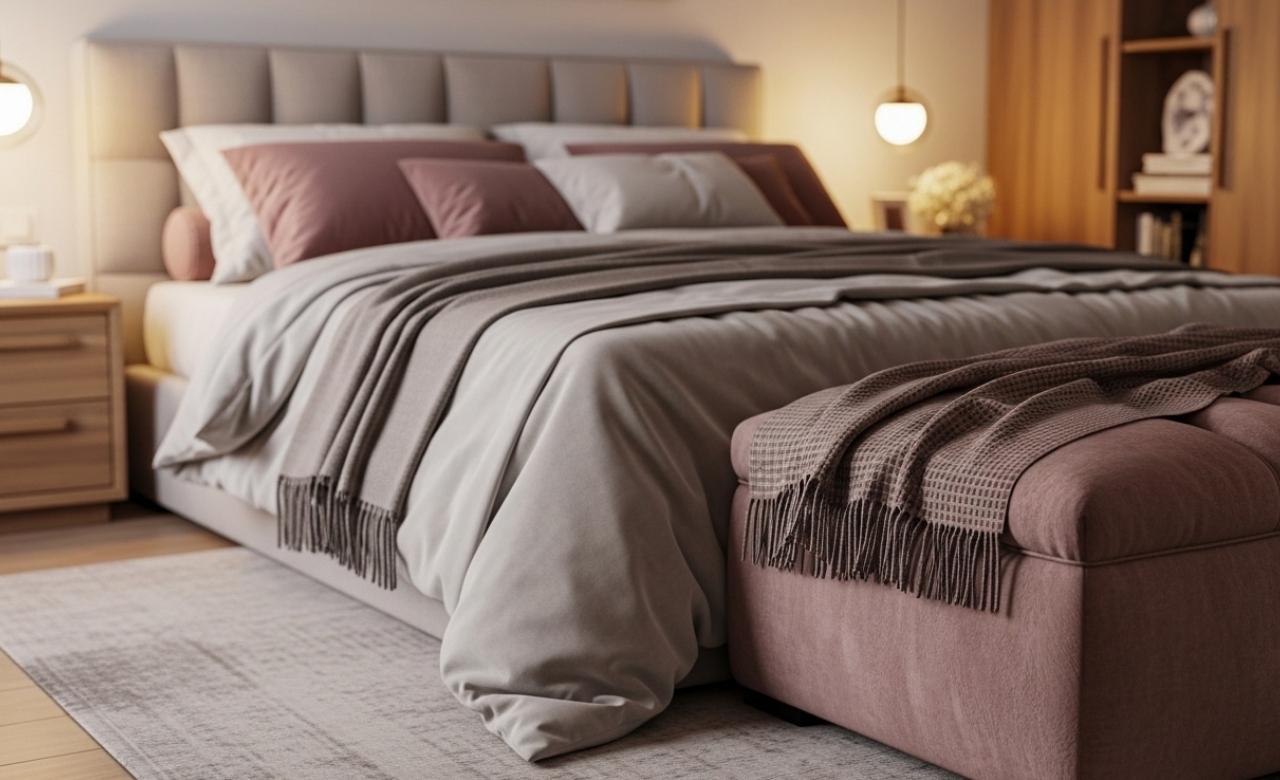 Soft Textures for a Romantic Atmosphere Bedroom Designs for Couples (UAE)