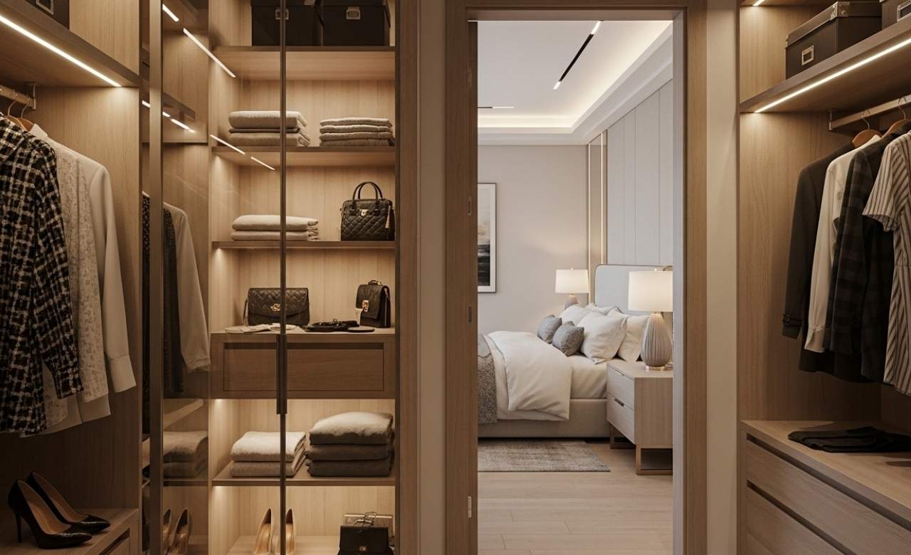 Walk-In Closet Integration Bedroom Designs for Couples (UAE)
